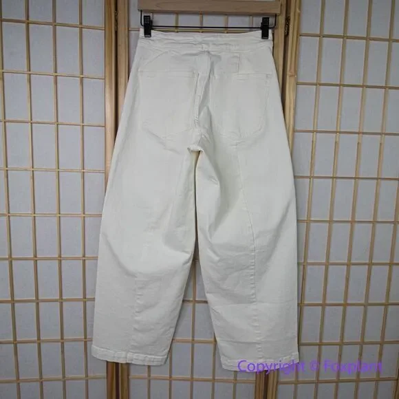 New! Madewell‎ The Curvy Emmett Wide-Leg Jean in Tile White, size 26